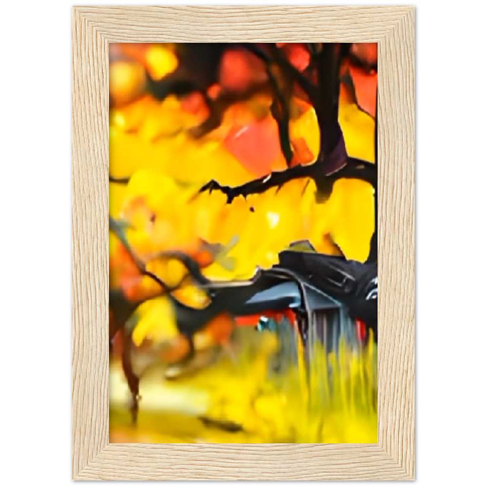 Autumn Rain Premium Matte Paper Wooden Framed Poster