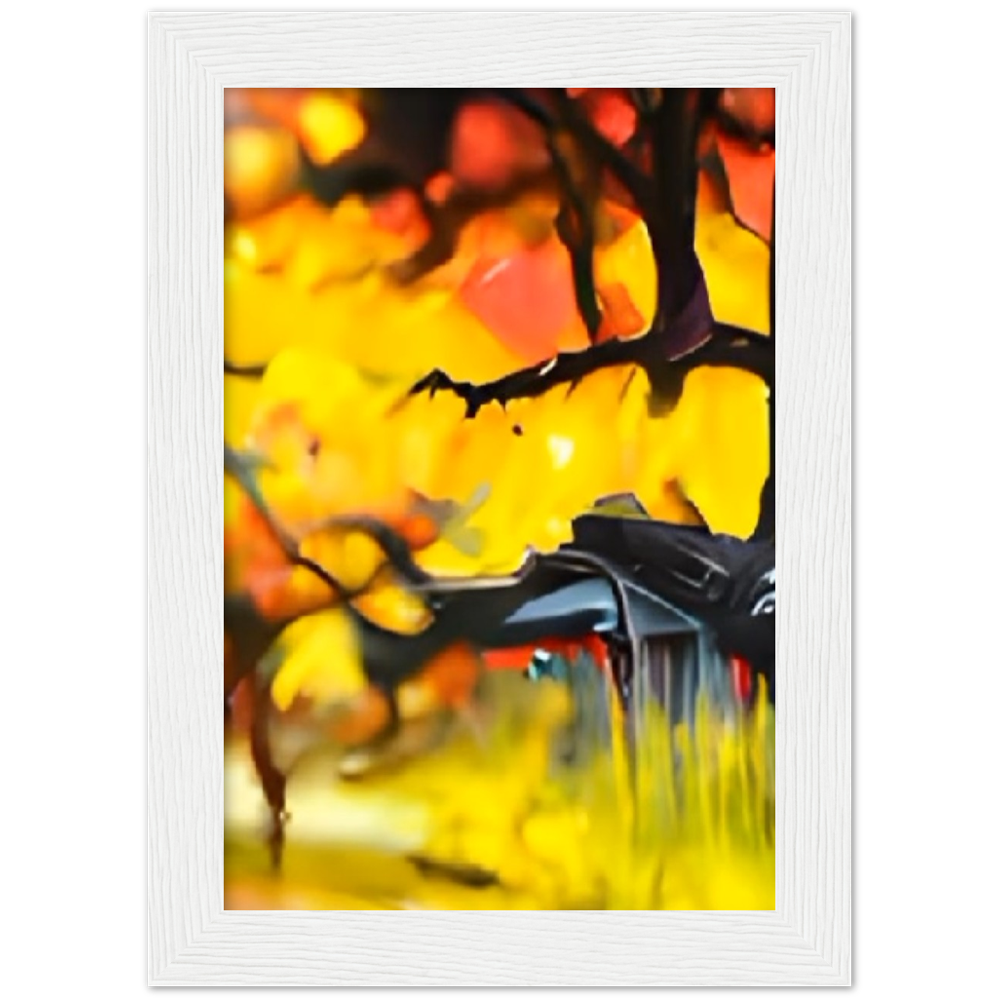 Autumn Rain Premium Matte Paper Wooden Framed Poster