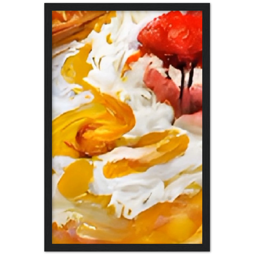 Edible Premium Matte Paper Wooden Framed Poster