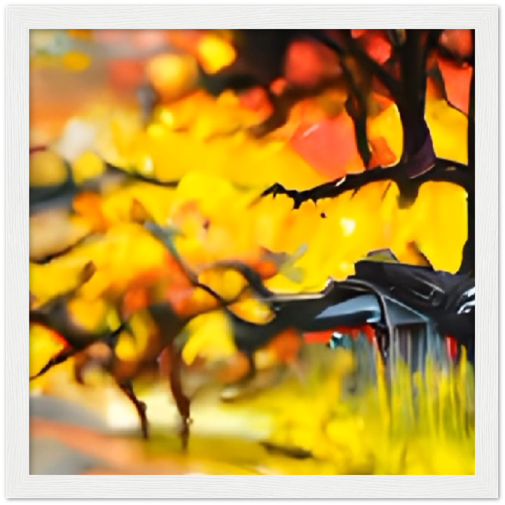 Autumn Rain Premium Matte Paper Wooden Framed Poster