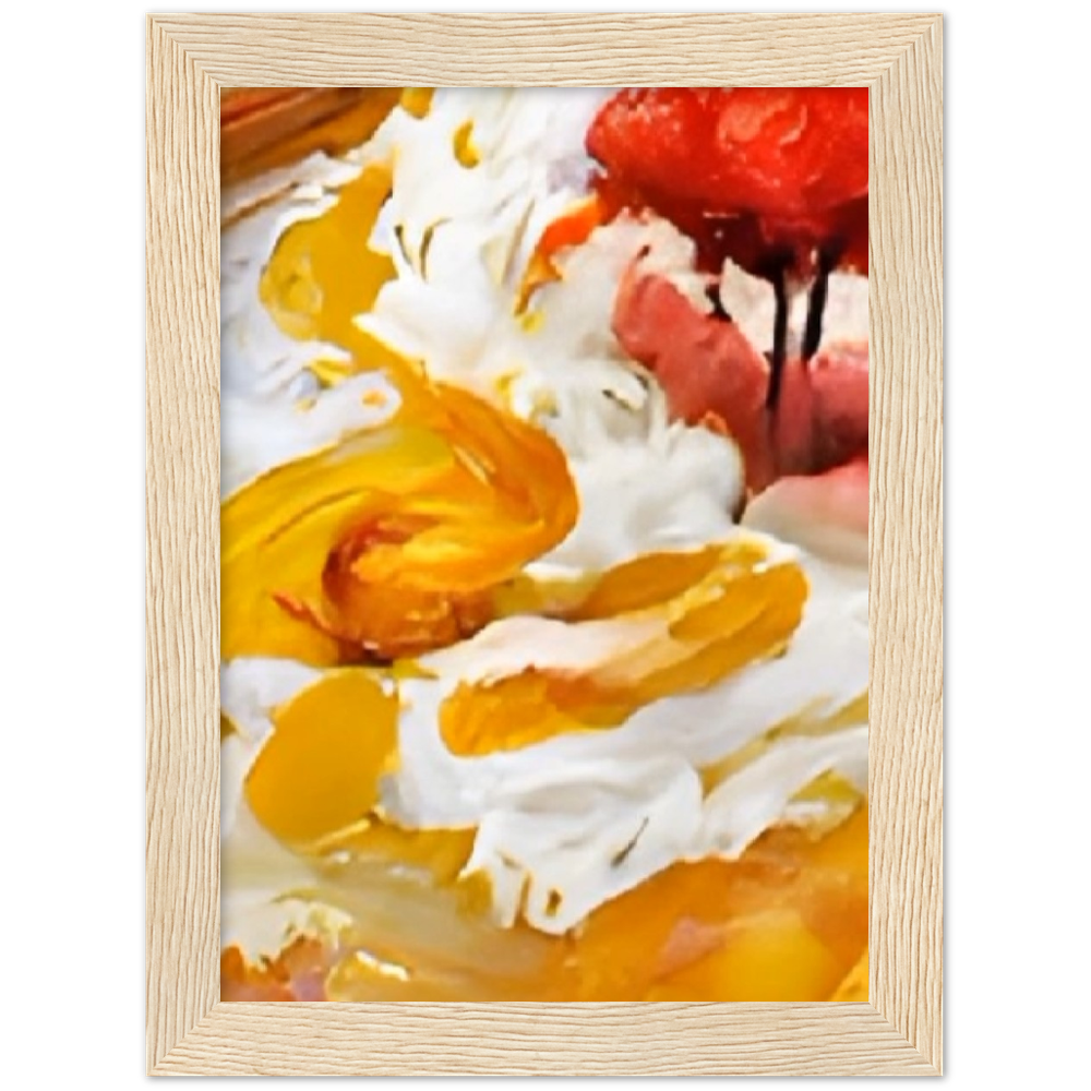 Edible Premium Matte Paper Wooden Framed Poster