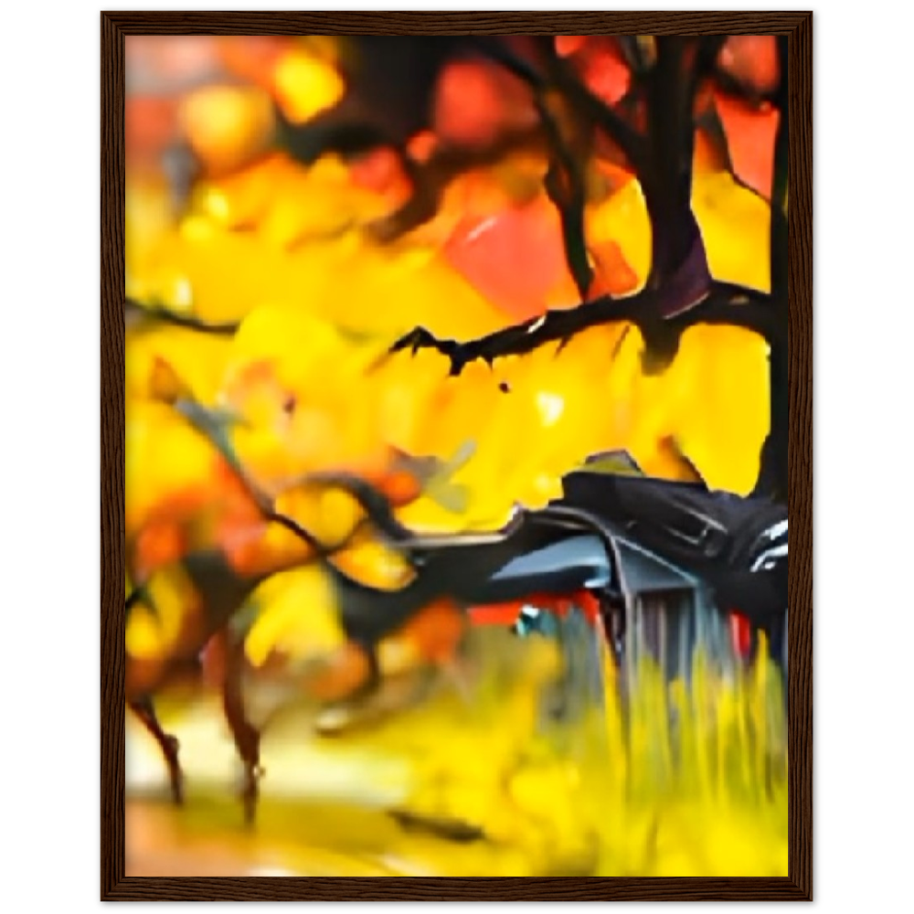 Autumn Rain Premium Matte Paper Wooden Framed Poster