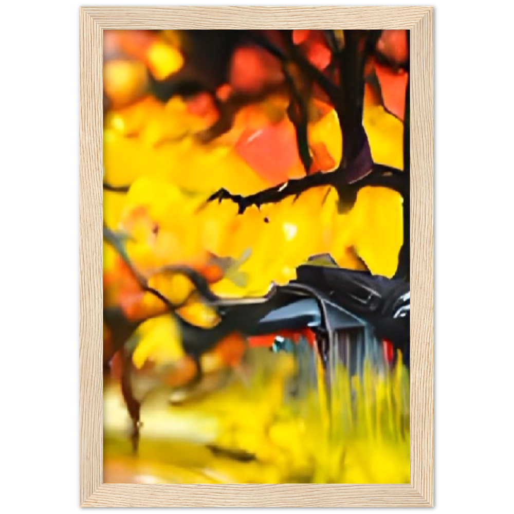 Autumn Rain Premium Matte Paper Wooden Framed Poster