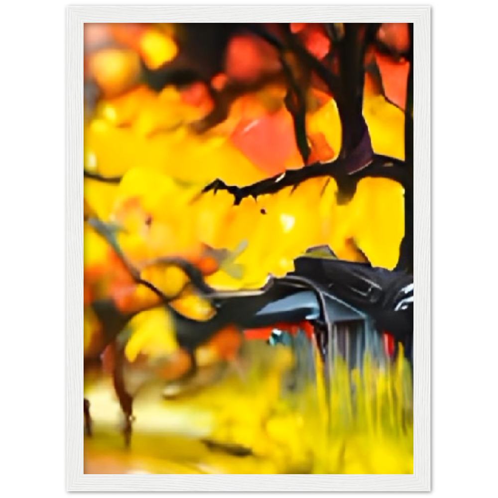 Autumn Rain Premium Matte Paper Wooden Framed Poster