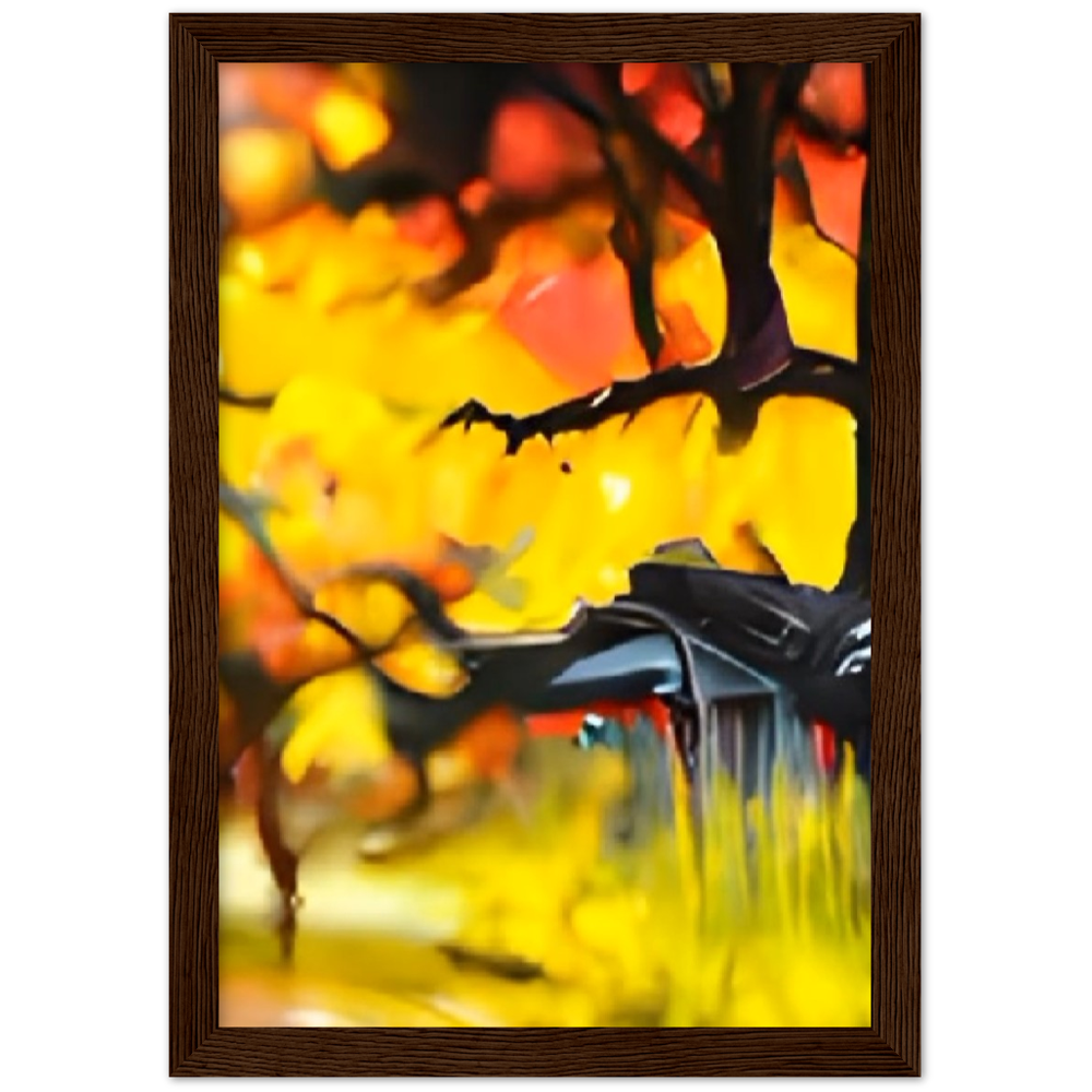 Autumn Rain Premium Matte Paper Wooden Framed Poster