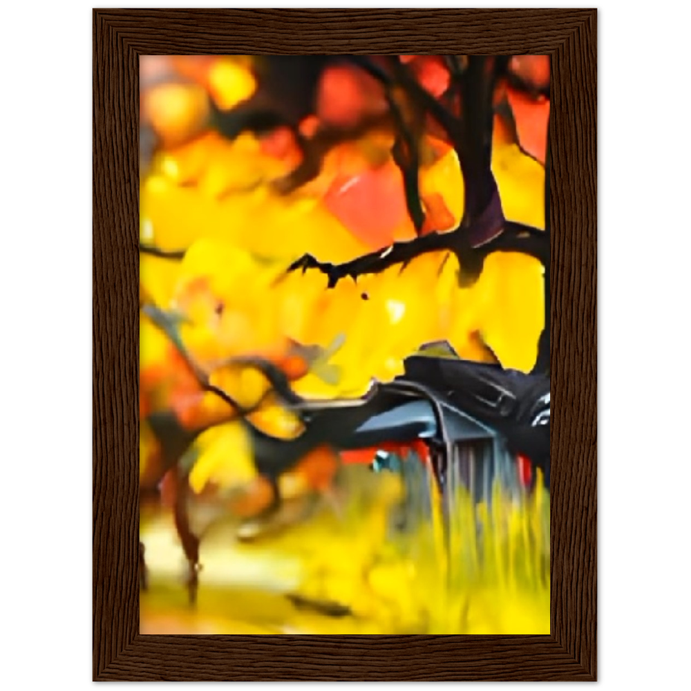 Autumn Rain Premium Matte Paper Wooden Framed Poster