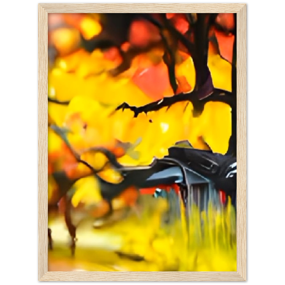 Autumn Rain Premium Matte Paper Wooden Framed Poster