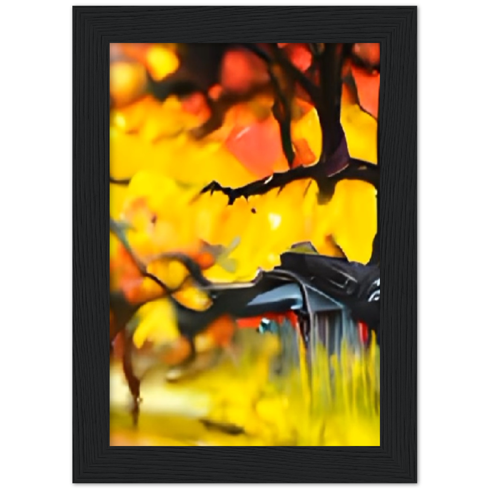 Autumn Rain Premium Matte Paper Wooden Framed Poster