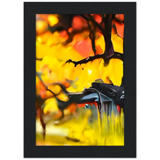 Autumn Rain Premium Matte Paper Wooden Framed Poster