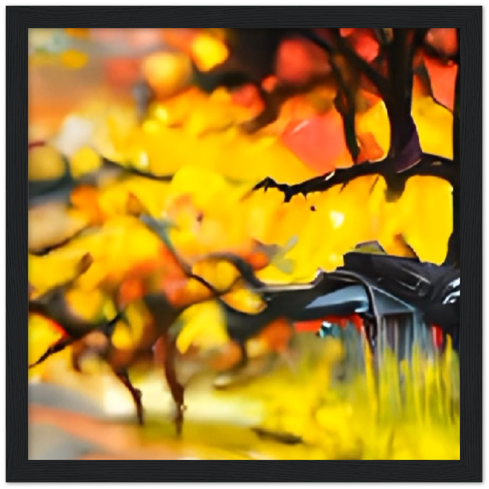 Autumn Rain Premium Matte Paper Wooden Framed Poster