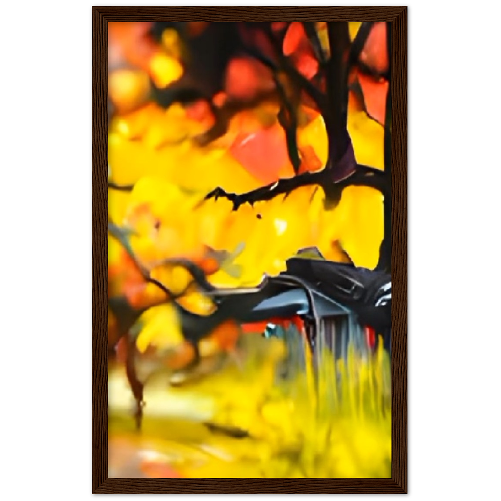 Autumn Rain Premium Matte Paper Wooden Framed Poster