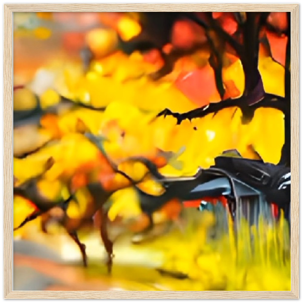 Autumn Rain Premium Matte Paper Wooden Framed Poster