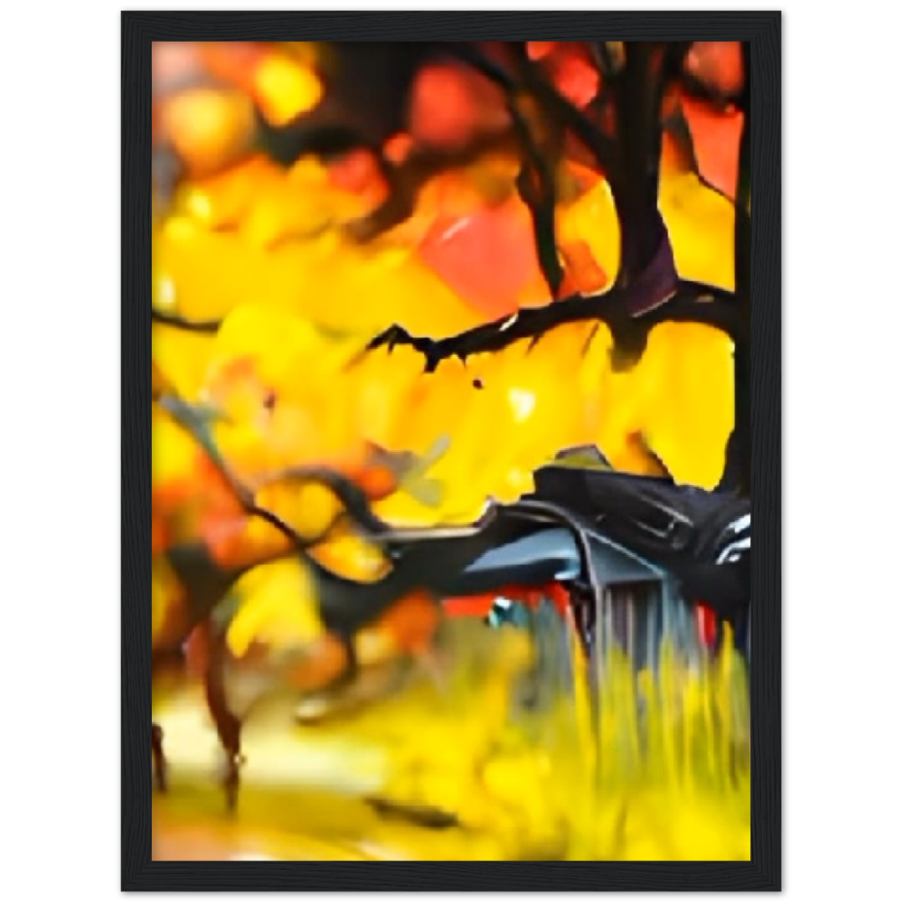 Autumn Rain Premium Matte Paper Wooden Framed Poster