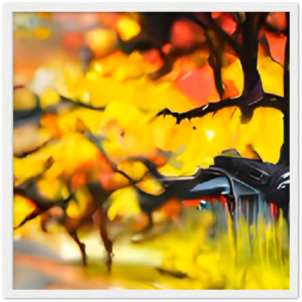 Autumn Rain Premium Matte Paper Wooden Framed Poster