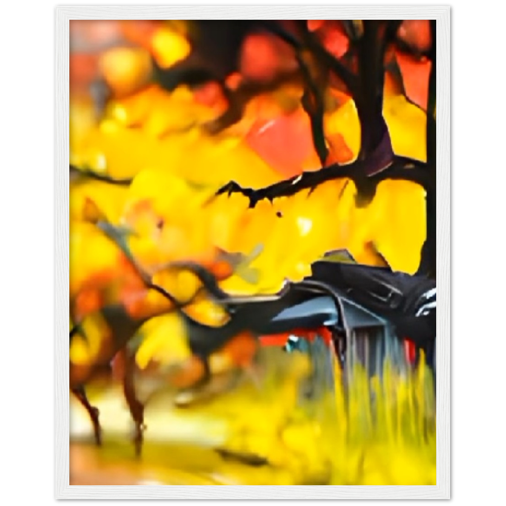 Autumn Rain Premium Matte Paper Wooden Framed Poster