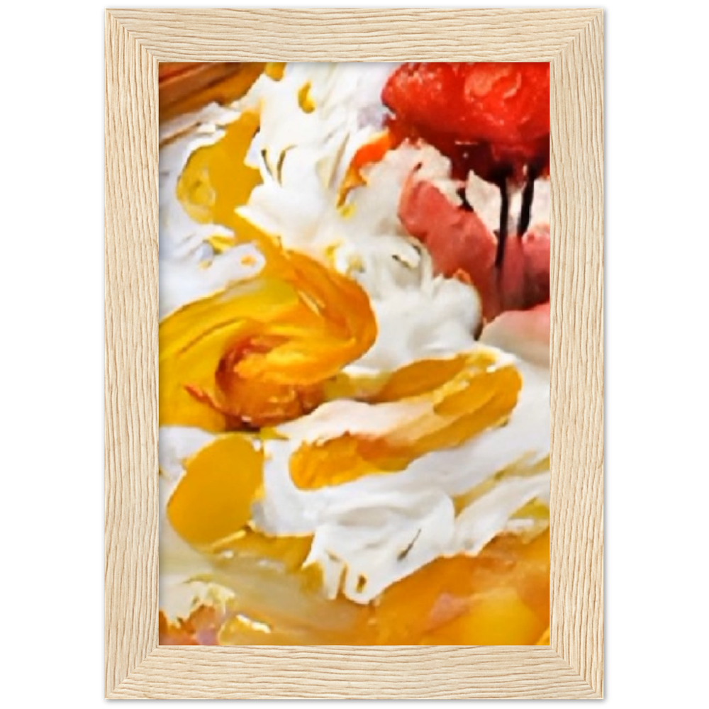 Edible Premium Matte Paper Wooden Framed Poster