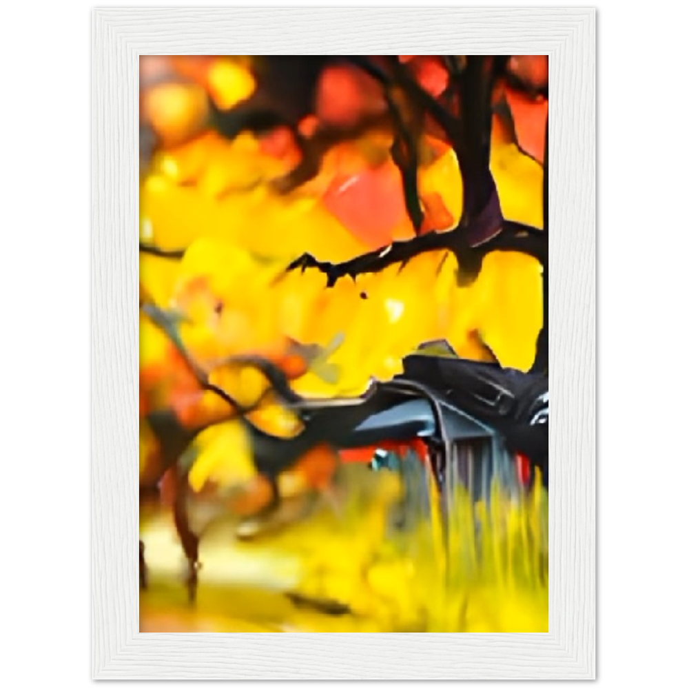 Autumn Rain Premium Matte Paper Wooden Framed Poster