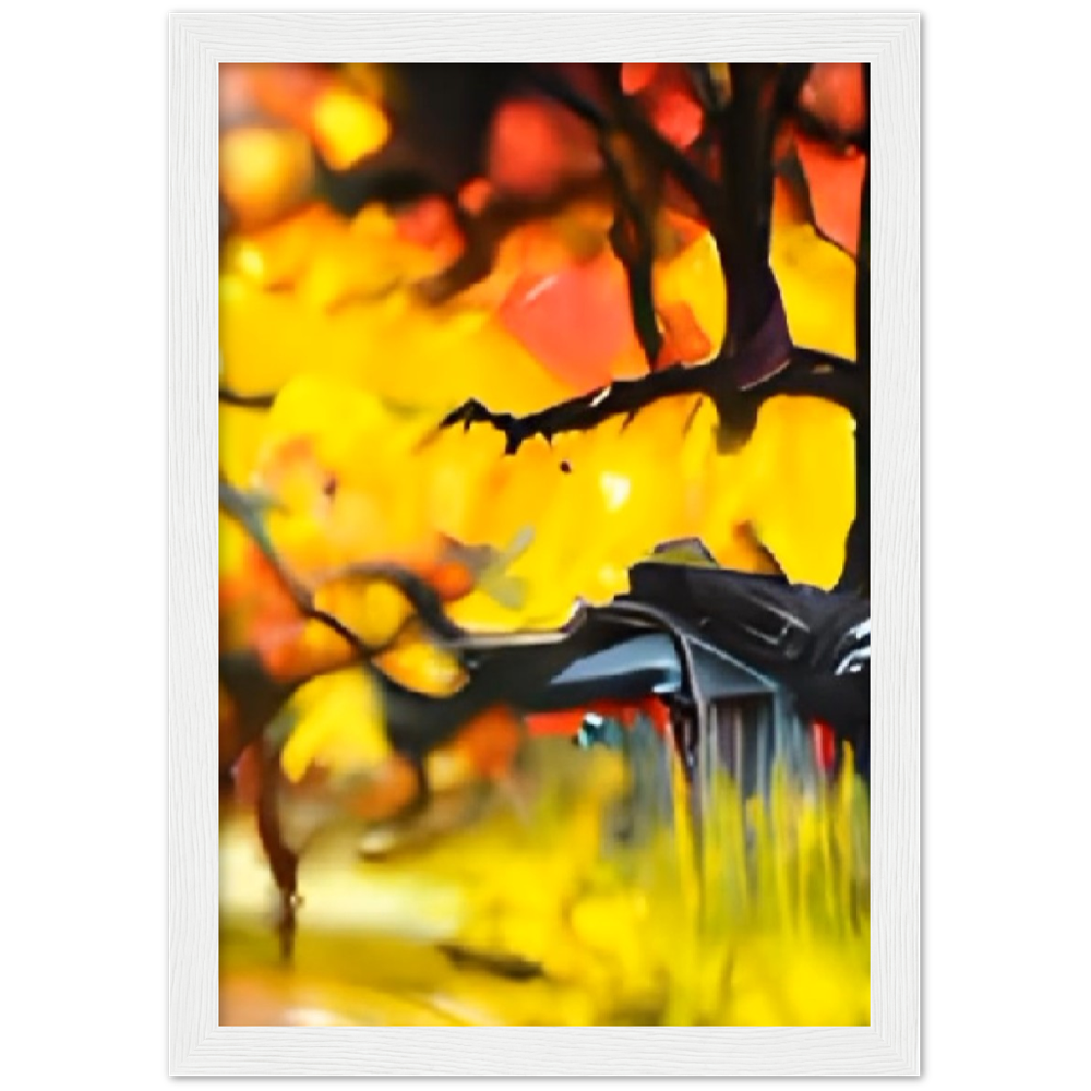 Autumn Rain Premium Matte Paper Wooden Framed Poster