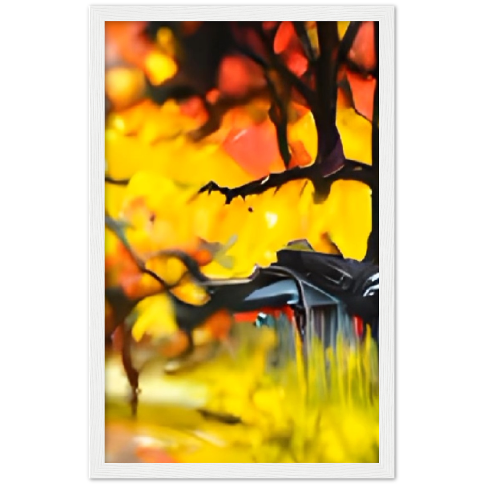 Autumn Rain Premium Matte Paper Wooden Framed Poster