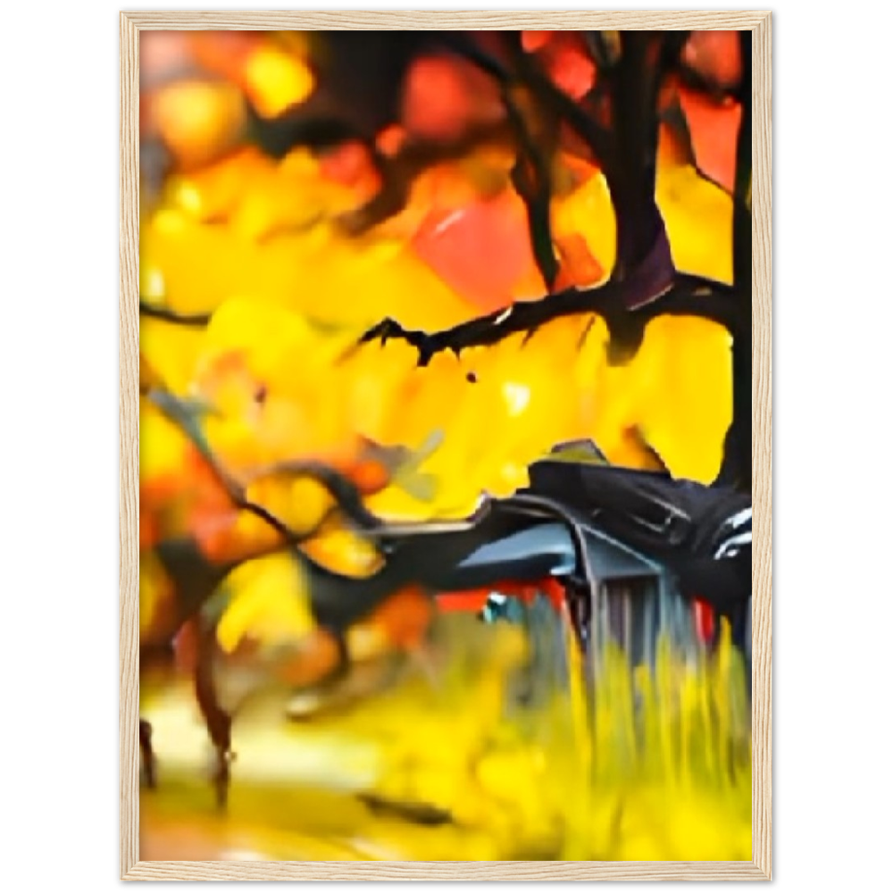 Autumn Rain Premium Matte Paper Wooden Framed Poster