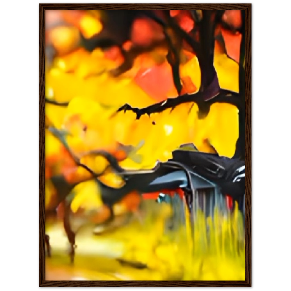 Autumn Rain Premium Matte Paper Wooden Framed Poster