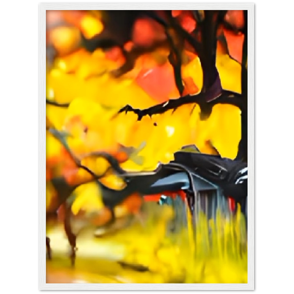 Autumn Rain Premium Matte Paper Wooden Framed Poster